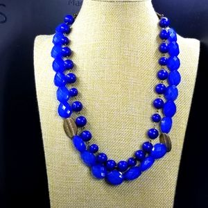 Blue beaded necklace